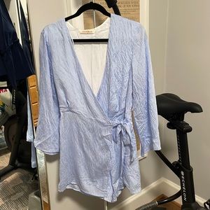 American Threads Seersucker Side Tie Romper Size Large